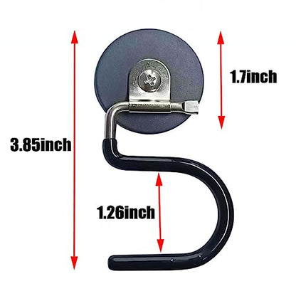 2PCS Magnetic Broom Hooks, Space-Saving Mop Rake Rack, Stainless Steel Heavy Duty Mop Handle
