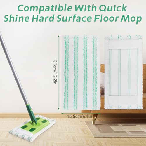 Microfiber Mop Pads Replacement for Quick Shine Hard Surface Floor Polish Mop: Washable & Reusable Mop Pad,Wet Dry HardFloor Cleaning Refills (6 Pack) - size: 6 Pack