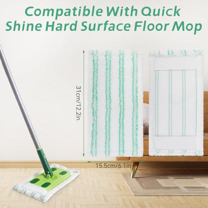Microfiber Mop Pads Replacement for Quick Shine Hard Surface Floor Polish Mop: Washable & Reusable Mop Pad,Wet Dry HardFloor Cleaning Refills (6 Pack) - size: 6 Pack