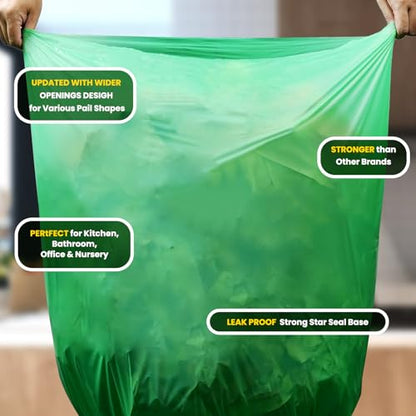 55-60 Gallon Compostable Trash Bags Liners, Heavy Duty Extra Thick 1.57 Mil, 208.2 Liter, 15 Bags, Lawn, Yard, and Restaurant Use, ASTM D6400, US BPI, OK Compost Home Certified - color: 55G-15count