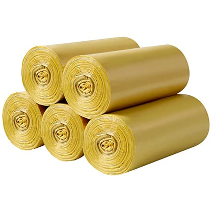 5 Rolls Small Trash Bags - 200 Counts Durable 4 Gallon Small Garbage Bags for home office kitchen Bathroom Bedroom Trash Can liners（Golden） - color: 200 Count Golden