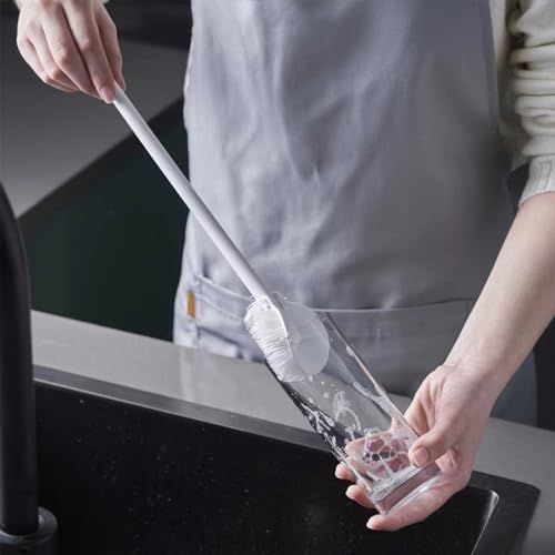 Cup Brush, Bottle Cleaning Brush, Stainless Steel Scrub Cleaner Brush with 12'' Long Handle, Flexible for Cleaning Sport Water Bottles, Coffee Mug, Cups (3 pcs) - color: 3 Pcs