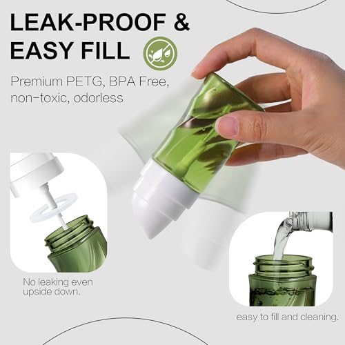 RNOAFMU 2 Pack Small Spray Bottle 2oz/60ml, Travel Size Mini Fine Mist Spray Bottles, Plastic Leakproof & Refillable Empty Spray Bottle for Hair, Face, Plant and Cleaning