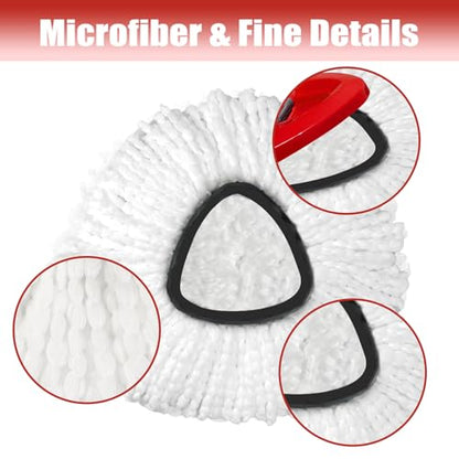 Mop Head Replacement, 3 Pack Spin Mop Refill Replace Head Compatible with O Cedar Easywring 1-Tank System, Great Cleaning Power, Microfiber, Helper Housework, Machine Washable Easy-to-Replace, White - size: 1-TANK Mop Head (3pcs)