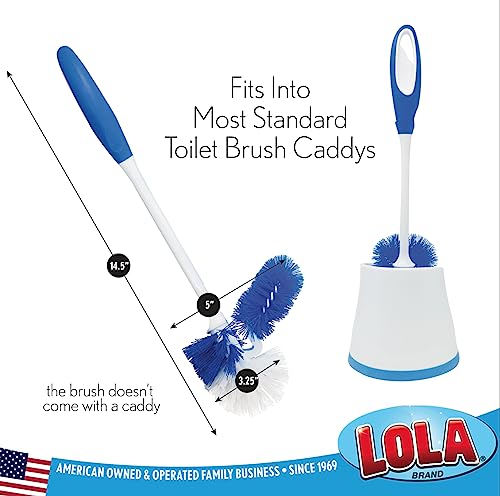 LOLA Classic Toilet Brush w/Under-The-Rim Scrubber, deep Cleans The Entire Toilet Bowl, Non-Slip Handle w/Rubber Comfort Grip, 1 Pack - size: 1 Count