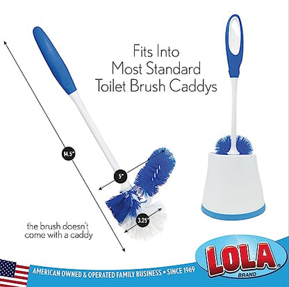 LOLA Classic Toilet Brush w/Under-The-Rim Scrubber, 24 Pack, Deep Cleans The Entire Toilet Bowl, Non-Slip Handle w/Rubber Comfort Grip - size: 24 Pack, style: Toilet Brush w/Under Rim