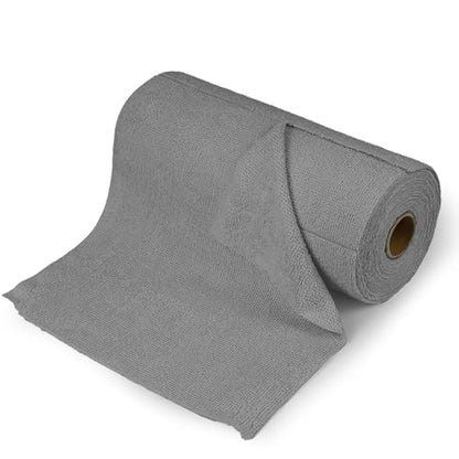 wuyaoyao 50PCS Microfiber Cleaning Cloth Roll, 10"×10" Tear Away Microfiber Towels, Reusable Washable Cloth Paper Towels, Multi-Purpose Cleaning Rags for Car Home Kitchen Garage Shop (Gray) - color: Gray