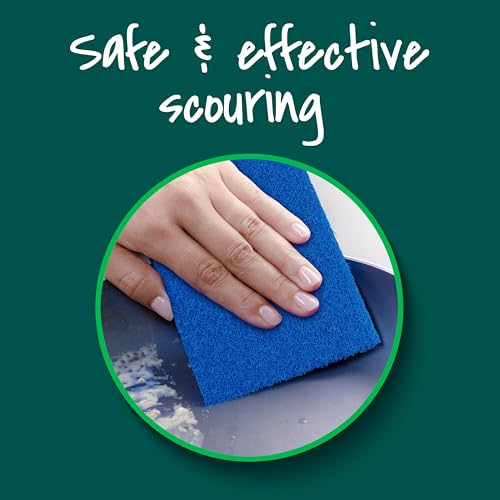 Scotch-Brite Zero Scratch Scouring Pad, Effective + Gentle Dish Scrubber for Household Cleaning, 3 Scrub Pads for Dishes, Nonstick Pots and Pans, Glass, Tubs, Showers, Reusable & Durable