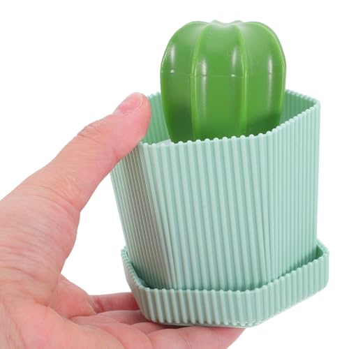 NUOBESTY Cactus Design Kitchen Dish Brush Set with Handle, Round Dish Scrubber for Effective Plate and Vegetable Cleaning, Quick Dry Green Household Sink Cleaning Tool