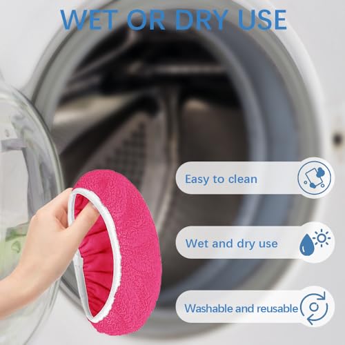 Microfiber Mop Pads - 3 Pack Reusable Washable Refills for Wet & Dry Floor Cleaning - Fits Most Standard Mops - Rose Pink Household Cleaning Pads - color: Rose Pink