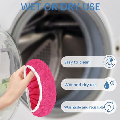 Microfiber Mop Pads - 3 Pack Reusable Washable Refills for Wet & Dry Floor Cleaning - Fits Most Standard Mops - Rose Pink Household Cleaning Pads - color: Rose Pink