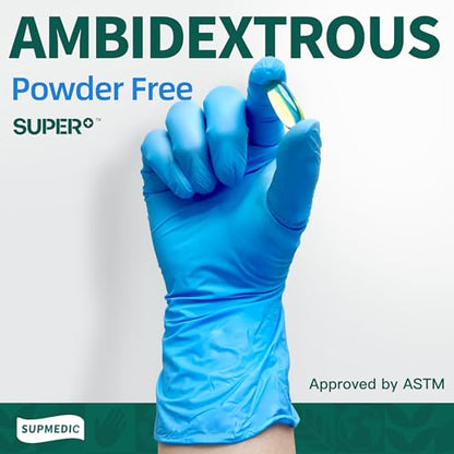 Supmedic Vinyl Disposable Exam Gloves, 4Mil Powder-Free Latex-Free Food Grade Cooking Cleaning Medical Glove Blue 100&1000 Ct - color: 100 Medium (Blue)