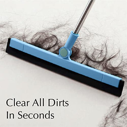 33.5in Rubber Squeegee with Long Handle for Bathroom Tile, Household Floor Squeegee Broom for Shower Bathroom Kitchen Home Tile Pet Hair Fur Floor Marble Glass Window