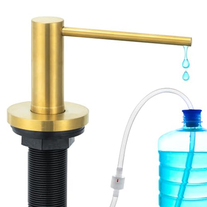 Gappo Soap Dispenser for Kitchen Sink Champagne Gold, Stainless Steel Countertop Pump, Built in Sink Soap Dispenser with 47" Extension Tube kit - color: Champagne Gold