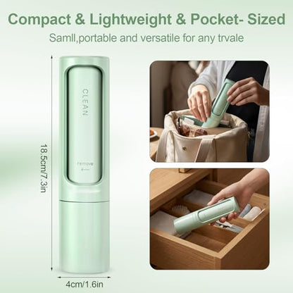 Pet Hair Remover Tool - Reusable Lint Roller Lint Brush for Cat & Dog Hair on Furniture, Clothes, Couches, Car Seats, and Fabric - No Refills, Eco-Friendly and Portable (Green) - color: Green