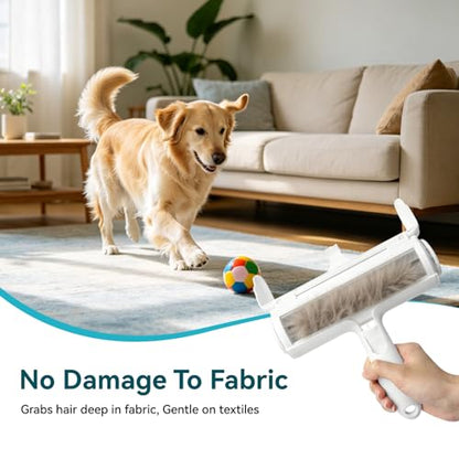 Roller Pet Hair Remover - Reusable Lint Roller for Dog & Cat Hair on Furniture, Couch, Carpet, Car & Bedding - Portable