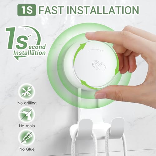 LUXEAR Suction Hooks Powerful Vacuum Suction Cup Hooks-4PACK Razor White - size: 4 Pack Razor