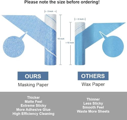 Layers Large Lint Roller Refill, Suitable for Most Large Rollers, mega Rollers, 10 in Wide Roller in The Market - 6 Packs - size: 50 Count (Pack of 6)
