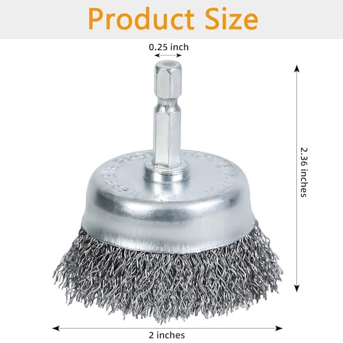 10PCS Wire Cup Brush for Drill, High Carbon Steel Wire Drill Brush with 1/4" Hex Shank, Skilled in Handling Metal and Non-Metal Surfaces - style: cup brush