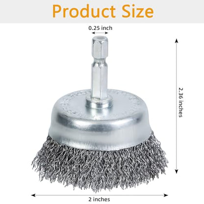 10PCS Wire Cup Brush for Drill, High Carbon Steel Wire Drill Brush with 1/4" Hex Shank, Skilled in Handling Metal and Non-Metal Surfaces - style: cup brush