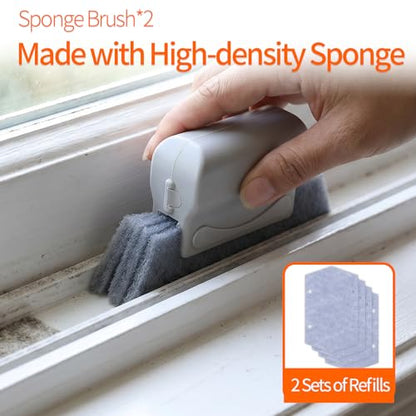 13PCS Window Sill Cleaner Tools - Deep Clean Crevice Cleaning Brush for Window/Door Tracks, Sill, Tile Lines, Kitchen Gunk, Bathroom Counters - size: 13Pcs