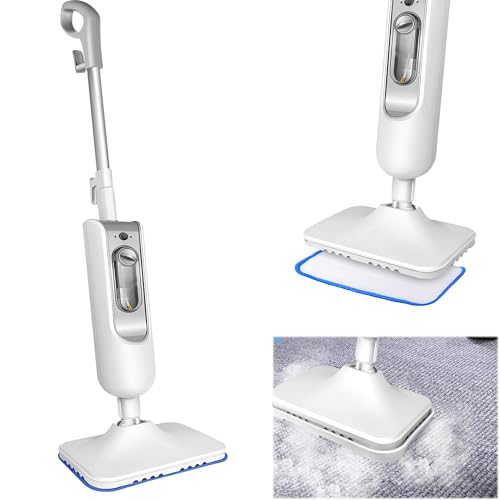 Steam Mops for Floor Cleaning, Handheld Steam Cleaner with 400ml Water Tank & 15.8ft Power Cord for Furniture Couch, Hardwood Laminate Tile Floor Steamer with 2 Reusable Pads