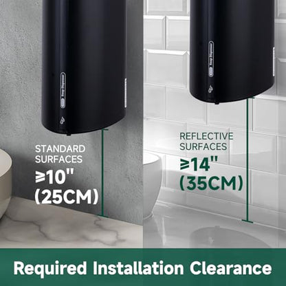anydry 29fl.oz/850ml Commercial Automatic Liquid Soap Dispenser Wall-Mounted Large Capacity Model AD1209 Black - color: Black