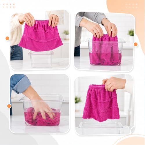 Mop Covers Washable with Elastic Band, Reusable Microfiber Broom Replacement for Dust, Pet Hair, Stains, Windows, 2PCS Coral Fleece
