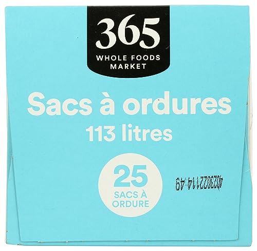 365 by Whole Foods Market, Flextra Strength Drawstring Trash Bags, 30 Gallon, 25 Count - size: 25 Count (Pack of 1)