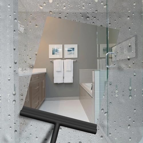 All-Purpose Stainless Steel Shower Squeegee for Bathroom, Kitchen, Shower, Floor Cleaning with Adhesive Hook Sturdy Handle, Professional Cleaners, Window Cleaning for Window Squeegee (White) - color: White
