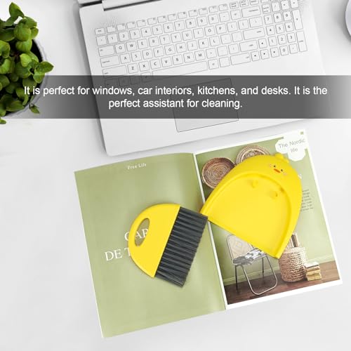 Small Broom and Dustpan Set,1pc Dust Pan and Brush Set,SUP Cute Little Yellow Duck Hand Mini Broom and Dustpan Set,Small dust pan Mini for Tabletop Debris,Keyboards&Clean Pet Cages (Duck) - style: Duck