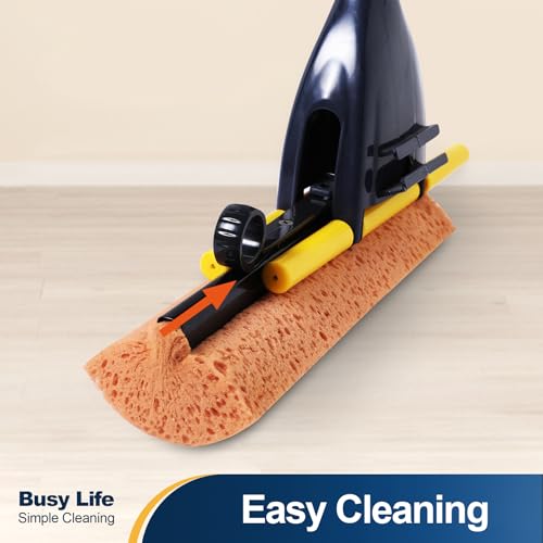 Yocada Sponge Mop Replacement Refill Head Home Commercial Use Tile Floor Bathroom Garage Cleaning Easily Dry Wringing 2 PCS - color: Refill Head