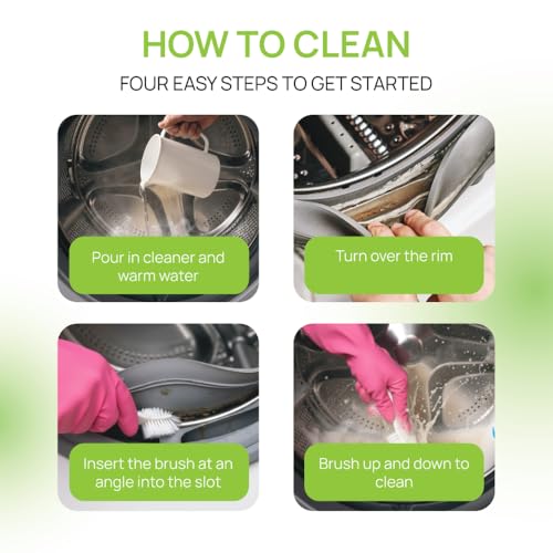 8 Pack Multi-Purpose Washing Machine & Dryer Vent Cleaning Kit | Dryer Lint Cleaner, Grout, Crevice & Lint Trap Cleaning Tools, Long Handle Laundry Brushes, For All Washers, Flexible
