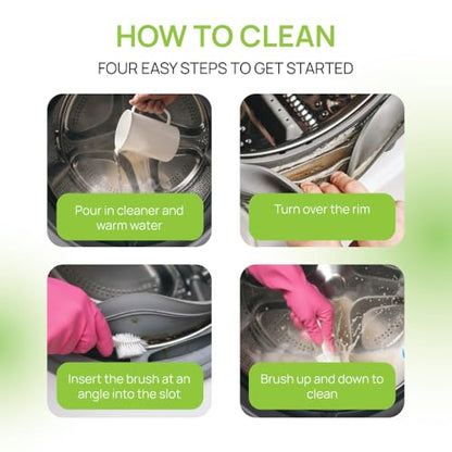8 Pack Multi-Purpose Washing Machine & Dryer Vent Cleaning Kit | Dryer Lint Cleaner, Grout, Crevice & Lint Trap Cleaning Tools, Long Handle Laundry Brushes, For All Washers, Flexible