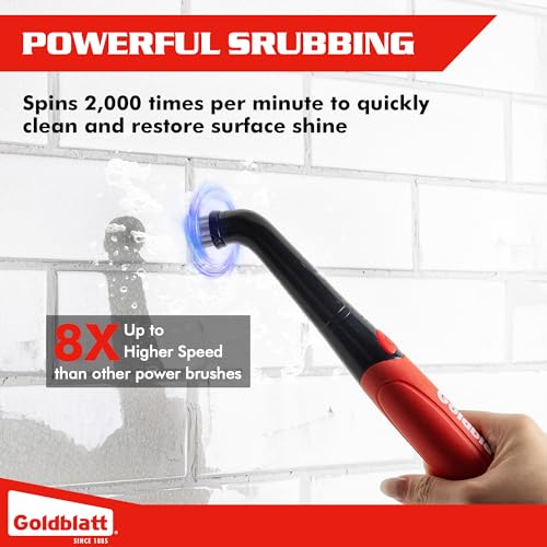 Goldblatt Cordless Electric Spin Scrubber Kit, Handheld Power Brush for Bathroom, Kitchen, Shower, Tile, Grout and Household Surfaces - style: Power Scrubber