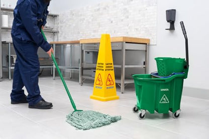 SPARTA OmniFit Mop Bucket System, Durable Mop Bucket, Side Press Wringer, and Soiled Water Insert, Floor Cleaning Essentials for Commercial and Home Use, 35 Qt Capacity, 1 Count, Green - color: Green