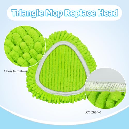 Spin Mop Handle, Mop Replace Heads, Scrubber Head and Base Replacement for O-Cedar EasyWring 1 Tank System, 2 Microfiber Mops Heads Replacements and 1 Scrub Brush, Use for Wet/Dry Hard Floor Cleaning - size: 2 pack mop heads set