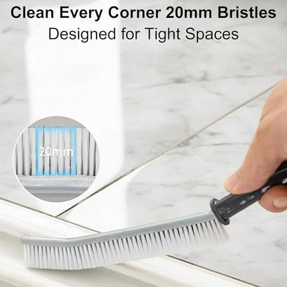 Crevice Cleaning Brushes for Deep Cleaning 4 Pack, Narrow Grout and Gap Scrub Brush Set for Shower, Tile, Sink, Kitchen, Toilet, Bathroom, Household Small Space Cleaning Tool White