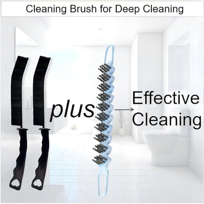 Crevice Cleaning Brush Hard Bristle Grout Brush Scrub Brush Toilet Brush Cleaning Tools Cleaning Supplies for Household Use Bathroom Kitchen 3 Pcs (Black&Blue) - color: Black&blue