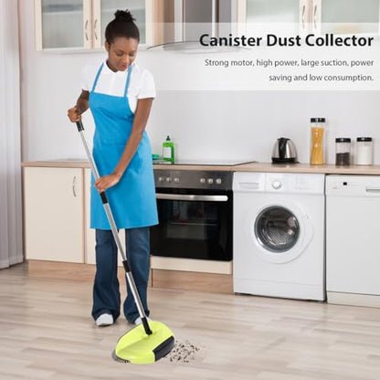 Manual Carpet Sweeper Mini Hand Push Sweeper 3 in 1 Household Cleaning Lazy Dustpan Trash 0¡ã Rotating Floor Cleaning Mop (Random Color)