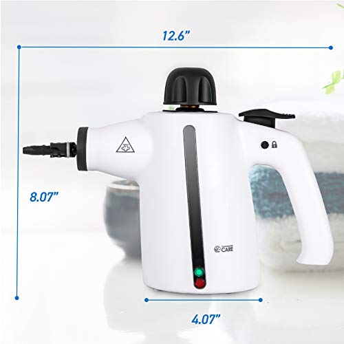 Handheld Steam Cleaner, 9-Piece Accessory Set, White, Steamer for Cleaning, Couch Cleaner, Steam Cleaner Carpet and Upholstery - size: 9-Piece Accessory Set
