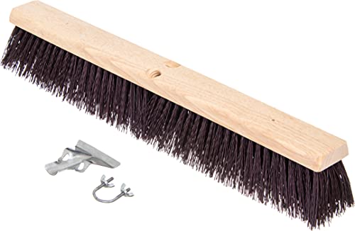 SPARTA Flo-Pac Sweep with Crimped Polypropylene Bristles, Heavy Duty Broom Head for Indoor and Outdoor Use on Rough Surfaces, 24" Long, 1 Count, Maroon
