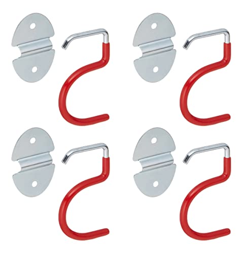 Tripar International S-Type Hook, Wall Mounted, Space Saver Organizer Tool Holder (4 Holders)