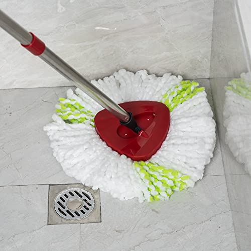Matthew Cleaning 6Pack Green Microfiber Spin Mop Replacement Head Compatible with EasyWring Spin Mop Replace Head-EasyWring High Absorbency,Machine Washable,Microfiber Spin Mop Refills - color: Green, size: 6 Count