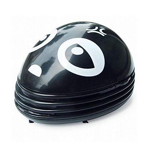 Cute Portable Cartoon Mini Desktop Vacuum Desk Dust Cleaner (Black) - color: Black