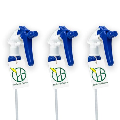 Heluva Green Spray Bottle Nozzle Replacement, Bottle Tops Only - Sprayer Nozzle Triggers for Heavy Duty, Commercial, Home Cleaning Solutions - Fits 8,16,24,32 oz Plastic & Glass Bottles, Blue 3 pack - color: Blue, size: 3 Pack