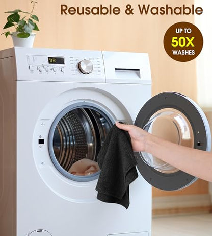 KitchLife Microfiber Cleaning Cloth Roll, 200 Pack - Tear-Away Microfiber Paper Towels, Lint-Free, Reusable, Washable for Kitchen, Car, Dishes, and Sensitive Surfaces (Black) - color: Black, size: 100 Pack x 2