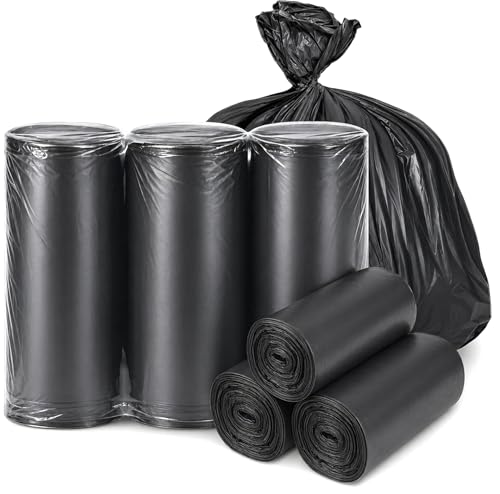 4 Gallon Small Trash Bags 105 Count Tear & Leak Resistant Small Garbage Bags For Bathroom White Trash Can Liners - 40% Thicker competitor brands roll bags - color: Black