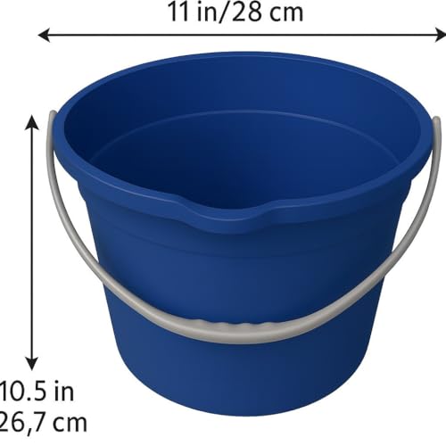 10QT (9.5L) Cleaning Bucket with Handle and Spout - Blue | Heavy Duty Mop Bucket for Household Use, Utility Pail for Car Wash - Plastic Buckets, Plastic Buckets with Handles - color: Blue