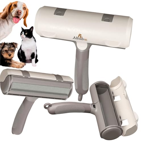Pet Hair Remover – Reusable Lint Roller – Clean Couch, Furniture, Clothes, Carpet, Bed. Cat Hair Remover Dog Hair Remover Fur Removal Tool No Sticky Tape or Adhesive Needed. (White Grey) - color: White Grey